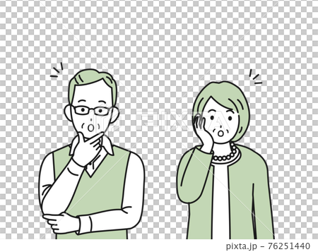 Surprisingly, I understand old couples, seniors, elderly people, men and women, illustration materials 76251440