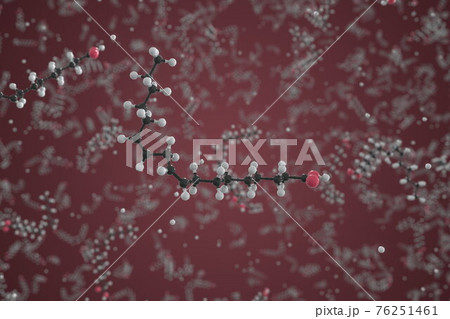Linoleic acid molecule made with balls, conceptual molecular model. Chemical 3d rendering Linoleic acid molecule made with balls, conceptual molecular model. Chemical 3d rendering 76251461