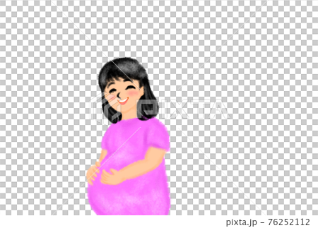 一個快樂的懷孕媽媽的插圖。 一個快樂的懷孕媽媽的插圖。 76252112