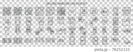 QRコードとバーコードアイコンセット 76252133