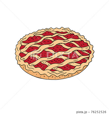 Vector colored hand drawn doodle sketch pie tart 76252526
