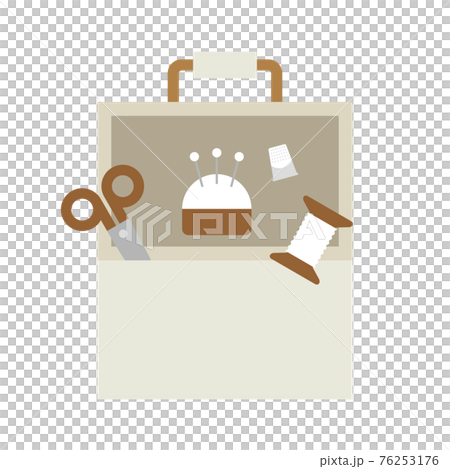 裁縫箱と裁縫道具のイラスト 76253176