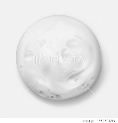 White foam texture from soap, shampoo or cleanser realistic vector illustration, top view 76253693