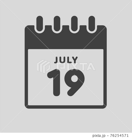 Icon day date 19 July, template calendar page 76254571