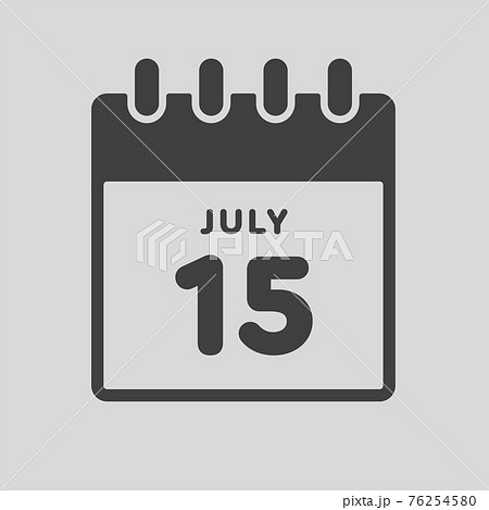 Icon day date 15 July, template calendar page Icon day date 15 July, template calendar page 76254580