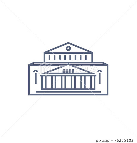 Museum vector icon - art museum or theatre simple pictogram in linear style on white background. Vector illustration. 76255102