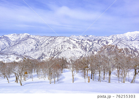 【奥只見丸山スキー場 】山頂付近からの眺め 【奥只見丸山スキー場 】山頂付近からの眺め 76255303