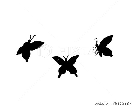 蝶のシルエットのイラスト素材