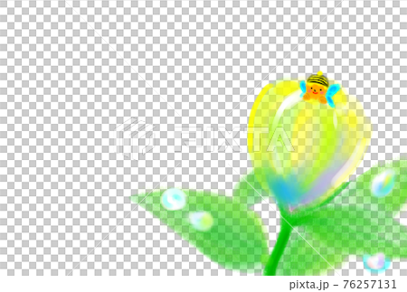 An image illustration of a bee cub in a beautiful flower. 76257131