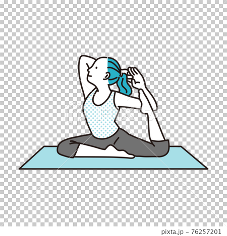 ヨガのポーズをする女性 76257201