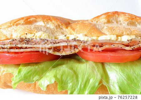Bltサンド ベーコンレタストマトサンド バゲットサンドの写真素材