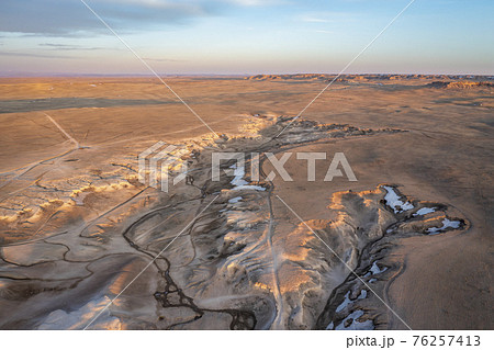 arroyo in northern Colorado prairie 76257413