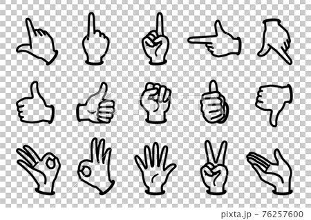 Simple hand sign icon set 76257600