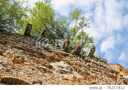 Lion heads, Pajstun castle ruins, Slovakia 76257812