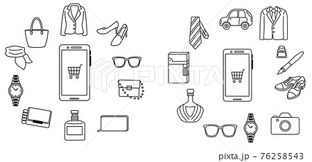 Men's and Woman's lifestyle online shopping set 76258543