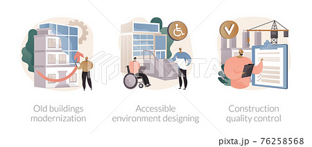 Building and rennovation abstract concept vector illustrations. Building and rennovation abstract concept vector illustrations. 76258568