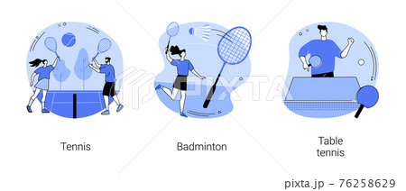 Racket sport abstract concept vector illustrations. 76258629