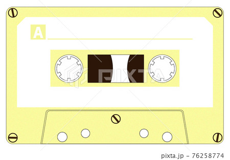 カセットテープ 黄色のイラスト素材