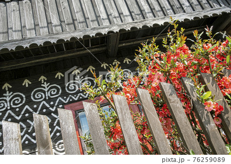 Painted folk house, Cicmany, Slovakia 76259089