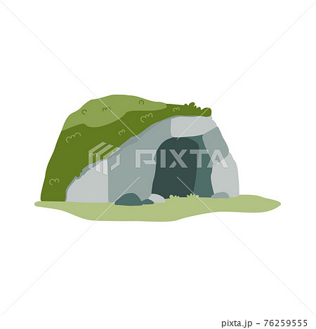 Stone Cave Of Prehistoric Man Dwelling Flat のイラスト素材