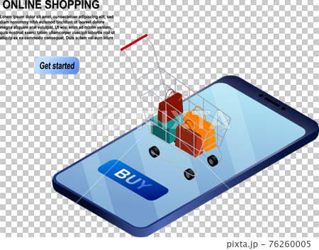 Isometric smartphone online shopping concept.  76260005