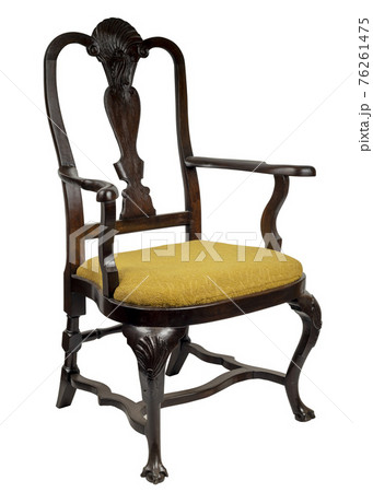Chippendale style ,antique mahogany Chair isolated on white background 76261475