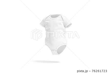 Blank white half sleeve baby bodysuit mock up, side view 76261723