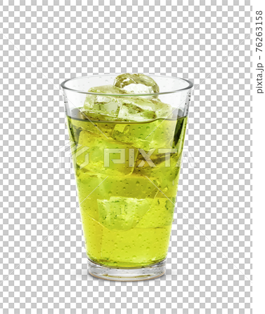 Glass green tea drink illustration ice 