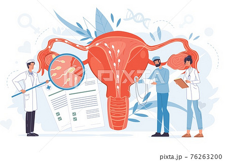 Flat cartoon doctor characters at work vector illustration concept 76263200