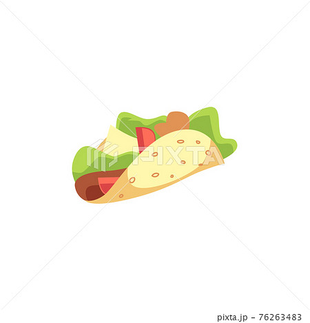 Mexican Taco Fast Food In Street Cafe Or のイラスト素材