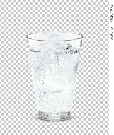 Glass carbonated water soda drink ice illustration real sweat 76264072