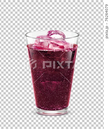 玻璃葡萄汽水飲料冰插畫寫實 玻璃葡萄汽水飲料冰插畫寫實 76264079