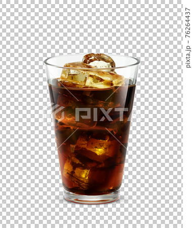 グラス アイスコーヒー 氷 飲み物 イラスト リアル  76264437