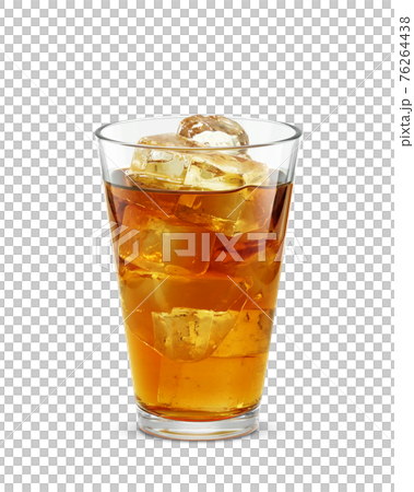 Glass iced tea tea drink illustration realistic 76264438