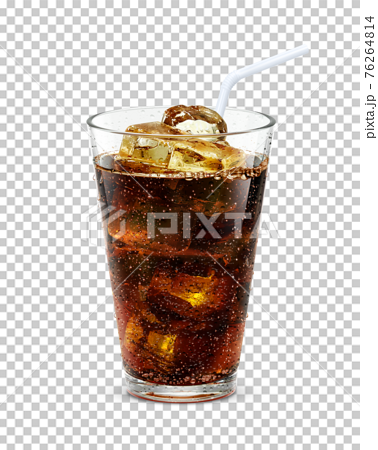 グラス コーラ 氷 飲み物 イラスト リアル ストローのイラスト素材
