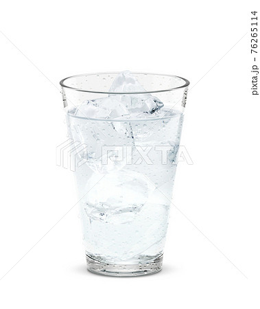 グラス 水 お冷 飲み物 氷 イラスト リアル 汗のイラスト素材