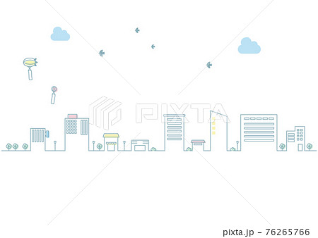 ビジネス街のイメージイラスト素材【線画】 76265766