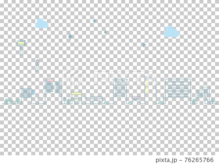ビジネス街のイメージイラスト素材【線画】 76265766