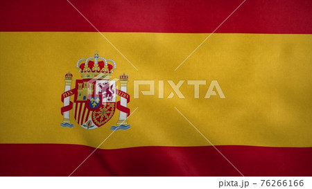 National flag of Spain blowing in the wind. 3d rendering 76266166