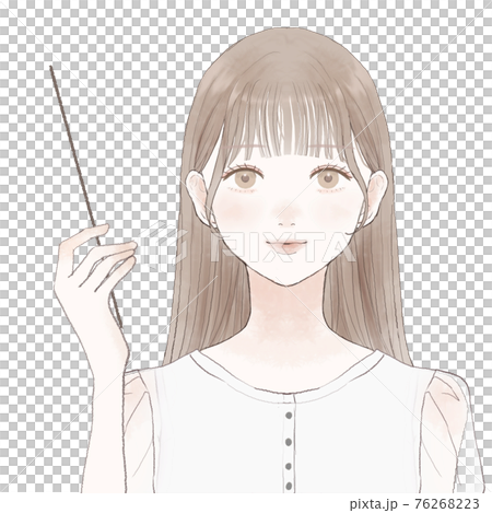 一個女人按住指針解釋 76268223