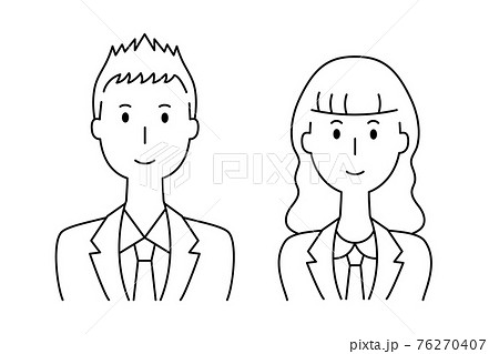 学生服を着た笑顔の男女のベクターイラストのイラスト素材