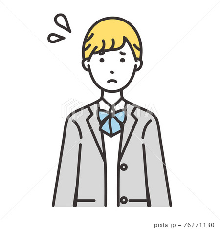 学生　女の子　表情　焦る 76271130