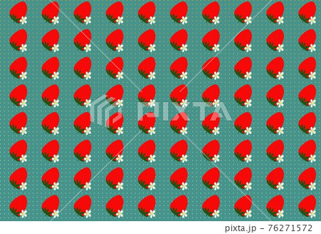 苺と花とグリーンの背景 76271572