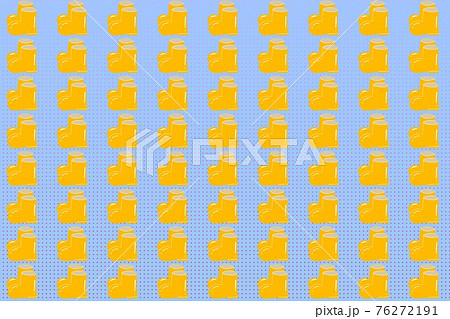 黄色長靴と薄いブルードット背景 76272191