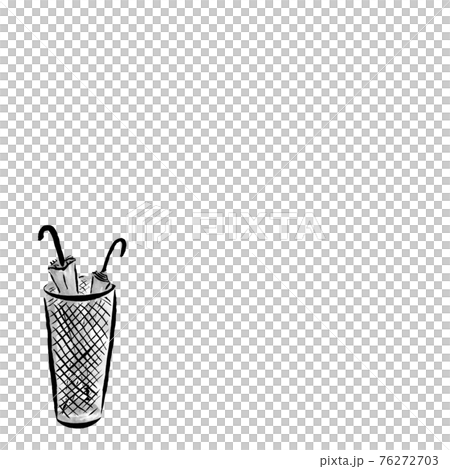 傘立ての挿絵 墨の手描き室内イラスト のイラスト素材