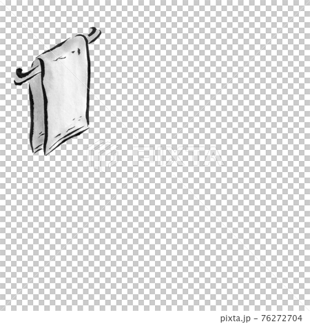 タオルの挿絵（墨の手描き室内イラスト） 76272704