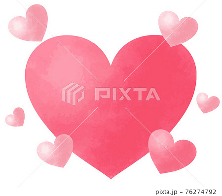 水彩風 複数のハートの素材 イラストのイラスト素材 水彩風 複数のハートの素材 イラストのイラスト素材