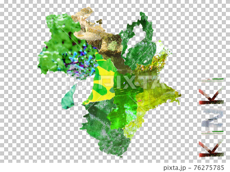 近畿地区の地図のイラスト素材