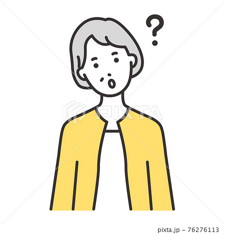 中高年　女性　表情　はてな 76276113