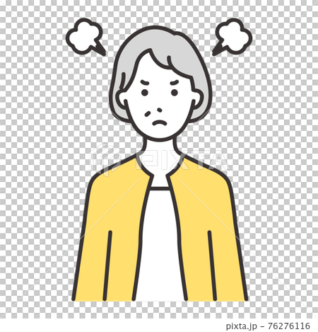 中高年　女性　表情　怒る 76276116